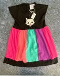New Skye Black Pink Purple Orange And Green Dress 7 8Y