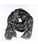 Raw-edge Lurex Shimmer Scarf - Black Free