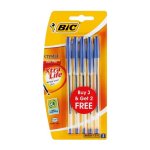 BIC Crystal Medium 3 + 2 Blue Pens