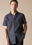 Regular Fit Linen Honeycomb Geo Shirt