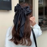 Huge Bow Hair Clip Long Streamer Duck Billed Clip Elegant And Sweet Hair Accessory