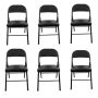 Foldable Outdoor Chairs -6 Pack -black