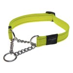 Rogz Pet Products Rogz Utility Extra Large 25MM Lumberjack Obedience Half-check Dog Collar - Dayglo Yellow Reflective