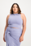Hazel High Neck Crop Top- Persian Violet - XL