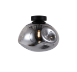 Molten Ceiling Light 3 Colours 2 Sizes - Large Smokey Glass And Black