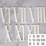 JP755 Resin White Clock Numeral Roman 100MM Set