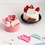1PC Happy Birthday Tag Mold For Cake Decoration Letter Silicone Mold For Cookie Cake Decoration Diy Candle Aromatherapy Gypsum A