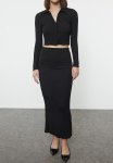 Black Jacquard-knit Bottom-top Set