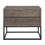 Max Bedside Table 2 Drawer- Ash Grey