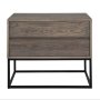 Max Bedside Table 2 Drawer- Ash Grey