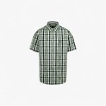 Mens Jasper Short Sleeve Check Classic Shirt Green - 10XL
