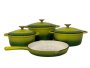 Pot Set 7 Piece Cast Iron Grooved Lid - Kitchen Essentials