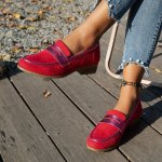 Women's Trendy Chunky Low Heel Loafers Fashionable & Stylish Slip On Shoes Women's Comfortable Shoes