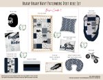 Cot Duvet Bedding Braap Braap Navy Patchwork Dirt Bike Set