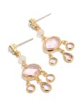 Goldair Gold Plated Clear Bead & Diamante Drop Earrings