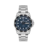 Premium Men's Round Quartz Watch With Petrol Blue Dial