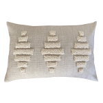 Zulu Pattern 1 Punch Needle Scatter Cover - 60CM X 40CM Natural On Oatmeal Fabric