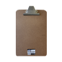 A4 Masonite Clipboard- Includes Strong Metal Quick Spring Clip Size 240MM X 340MM Perfect To Keep Documentation In Place Colour Natural Brown Retail