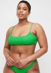 Cotton On Plus Straight Neck Crop Bikini Top - Palm Leaf Crinkle