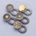 5PCS Assorted Styles Belt Metal Button Extenders For Jeans No-sew Adjustable Waistband Expanders Retractable
