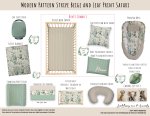Cot Duvet Bedding Modern Pattern Stripe Beige And Leaf Print Safari