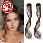 B1G1 Free Side Air Bangs Clip In Bangs Front Side Bangs Set Long Temples Bangs Hair Clip On Fringe Bangs With Temples Synthetic