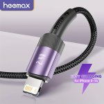 Heemax 2.4A Fast Charging USB Cable For Iphone 14 13 12 11 Pro MAX X XS XR SE 8 7 6 Plus And For Ipad - Durable Sync And Charge