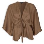 Brown Tie Front Kaftan Top