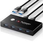 USB 3.0 Switch USB Switcher 2 Computers Share 4 USB For Keyboard Mouse Printer Scanner USB Kvm Switch Selector With 2 USB 3.0 Ca
