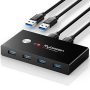 USB 3.0 Switch USB Switcher 2 Computers Share 4 USB For Keyboard Mouse Printer Scanner USB Kvm Switch Selector With 2 USB 3.0 Cables Compatible Wit
