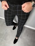 Men's Plaid Formal Dress Pants With Pockets Slim Fit Trousers For Outdoor Activities Daily Wear For Spring And Autumn