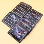 12 Pairs Rhinestone Suction Iron Stone Free Ear Hole Magnetic Suction Earrings Set