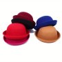 Chic Vintage-inspired Dome Hat For Men & Women - Faux Wool Embroidered Non-stretch Handwash/dry Clean