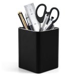 Rqb Metal Pen Holder For Desk Square Aluminum Desktop Organizer And Makeup Brush Holder Storage Box For Office School Home And K