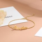 CBA104711G - Personalized Name Bracelet Gold Plated 925 Sterling Silver