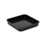 Square Plastic Pot Black 9CM - 1PC. Single Saucer.