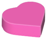Parts Tile Round 1 X 1 Heart 39739 - Dark Pink