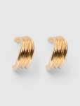 Signature Poppy Panel Wave Hoop Earrings - 0 Gold