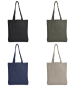 Cotton Canvas Shopping Bags - 4 Pack Plain