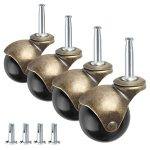 2 Ball Caster Wheels Casters Set Of 4 Brass Vintage Antique Casters 5 16 X 1 1 2 8 X 38MM Wheels Pole With Sleeve For
