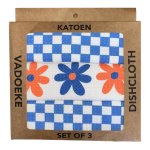 Dishcloth Box Set 3 - Blue Orange Flower