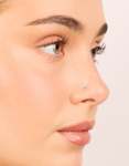 Titanium Bezel Cubic Zirconia Threadless Flat Back Nose Studs