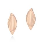 Large Organic Leaf Earrings - 18KT Rose Gold Vermeil