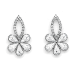 Silver Tone Flower Drop Earrings