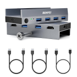 All-aluminium 4-IN 2-OUT USB HDMI Kvm Switch Supports High-definition 8K@60HZ Resolution And Seamless Switch Between 2 Pcs - Gre