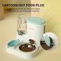 Integrated Automatic Cat Water Fountain Food Dispenser Set With Stainless Steel Bowl Detachable And Washable 2 In 1 Pet Self Feeding Station For Indoor Cats