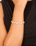 Rose Gold Plated Cubic Zirconia Alternating Flower & Butterfly Toggle Bracelet