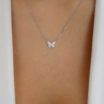 1PC Minimalist & Fashionable Butterfly Design & Rhinestone Decor Women's Casual & Versatile Pendant Necklaces For Holiday