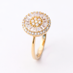 Goldair Gold Clear Floral Pave Ring - 58 Clear Crystal