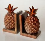 S 2 Brown Pineapple Bookends 37X36CM
